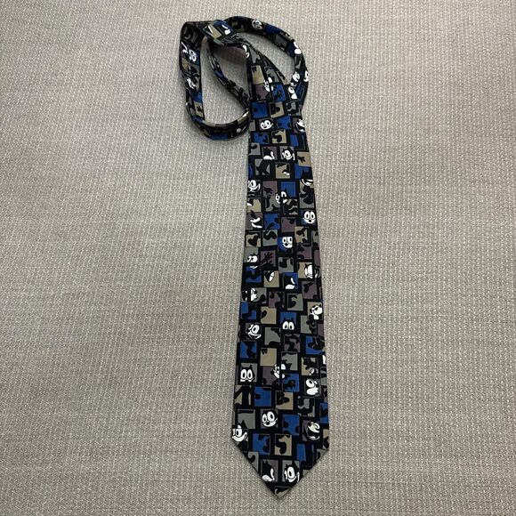 Vintage 90s Felix the Cat collectible novelty cartoon silk tie retro prom - Picture 1 of 4